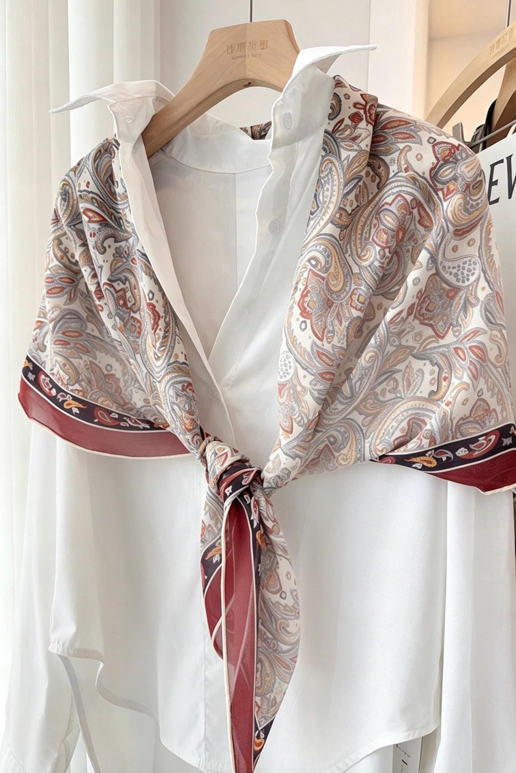 100% Mulberry Silk Scarf 41"x41" 105x105cm, Burgundy Wine Red Large Square Georgette Shawl Wrap, Elegant Quiet Luxury Gift for Her