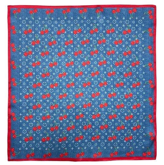100% Mulberry Silk Scarf 21"x21" 53x53cm, Elegant Blue Square Scarf, Silk Neckerchief, Small Hair Bandana, Gift for Her