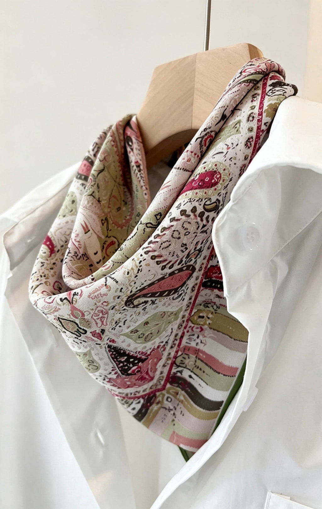 100% Mulberry Silk Scarf 26"x26" 65x65cm, Paisley Garden Silk Neckerchief, Elegant Square Scarf, Silk Hair Bandana, Luxury Gift for Her