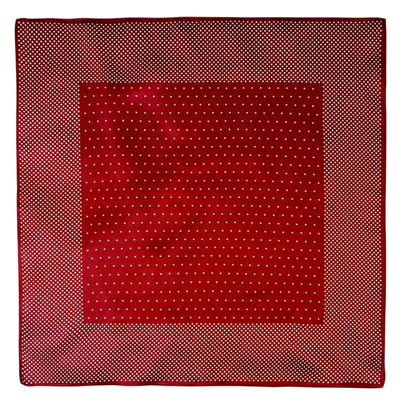100% Silk Wool Scarf 25"x25" 65x65cm, Rare Ancora Red Satin Silk Square, Luxury Mulberry Silk Neckerchief, Elegant Shawl Gift for Her