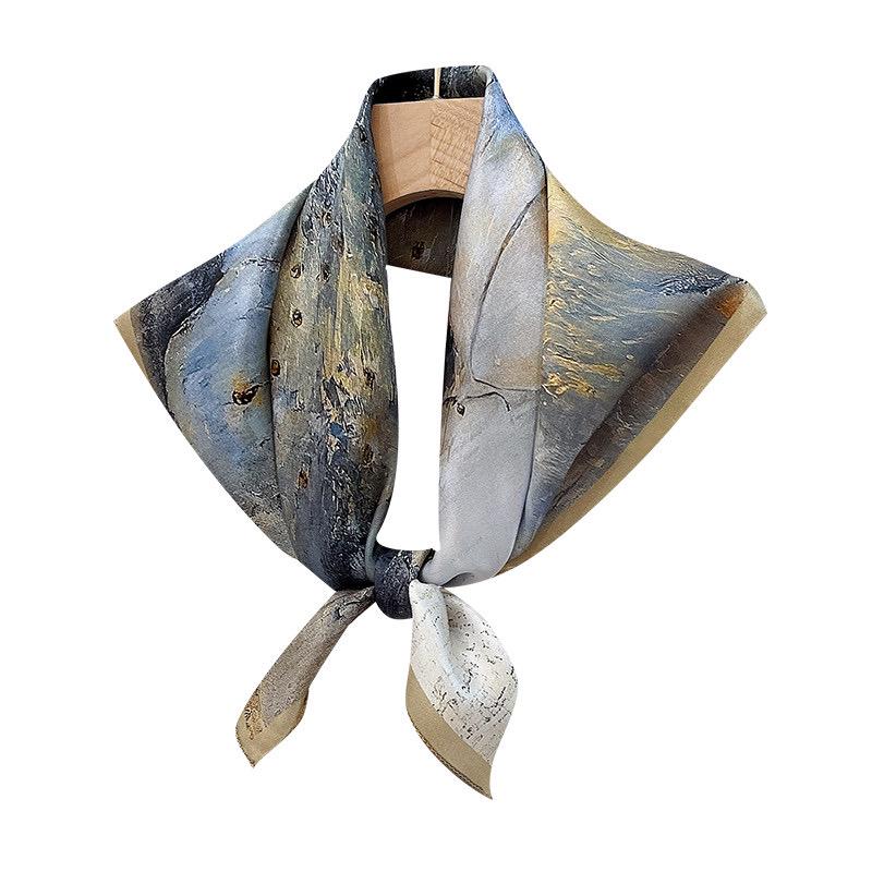 Wrapwhisper 100% Mulberry Silk Scarf 26"x26" 65x65CM, Elegant Ballerina Print Silk Square Scarf, Silk Hair Wrap Neck Head Scarf Gift