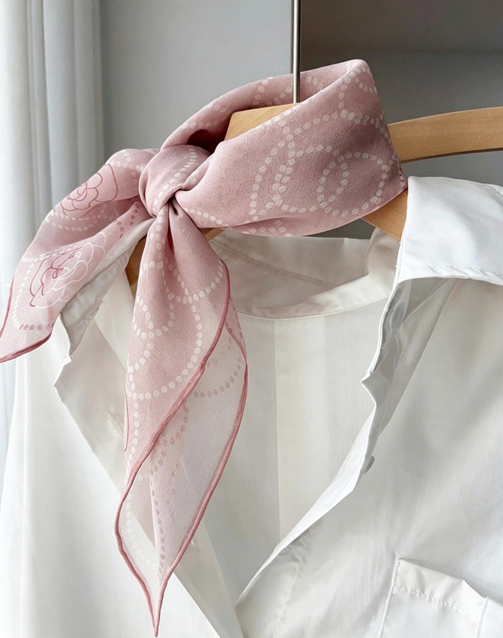 100% Silk Wool Scarf 26"x26" 65x65cm,Romantic Soft Pink Mulberry Silk Scarf,Sheer Georgette Silk Square,Lightweight Elegant Shawl