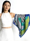 100% Mulberry Silk Scarf 35"x35" 90x90CM, Luxury Teal Green Silk Twill Square Scarf, Reusable Turquoise Hair Wrap, Premium Gift for Her