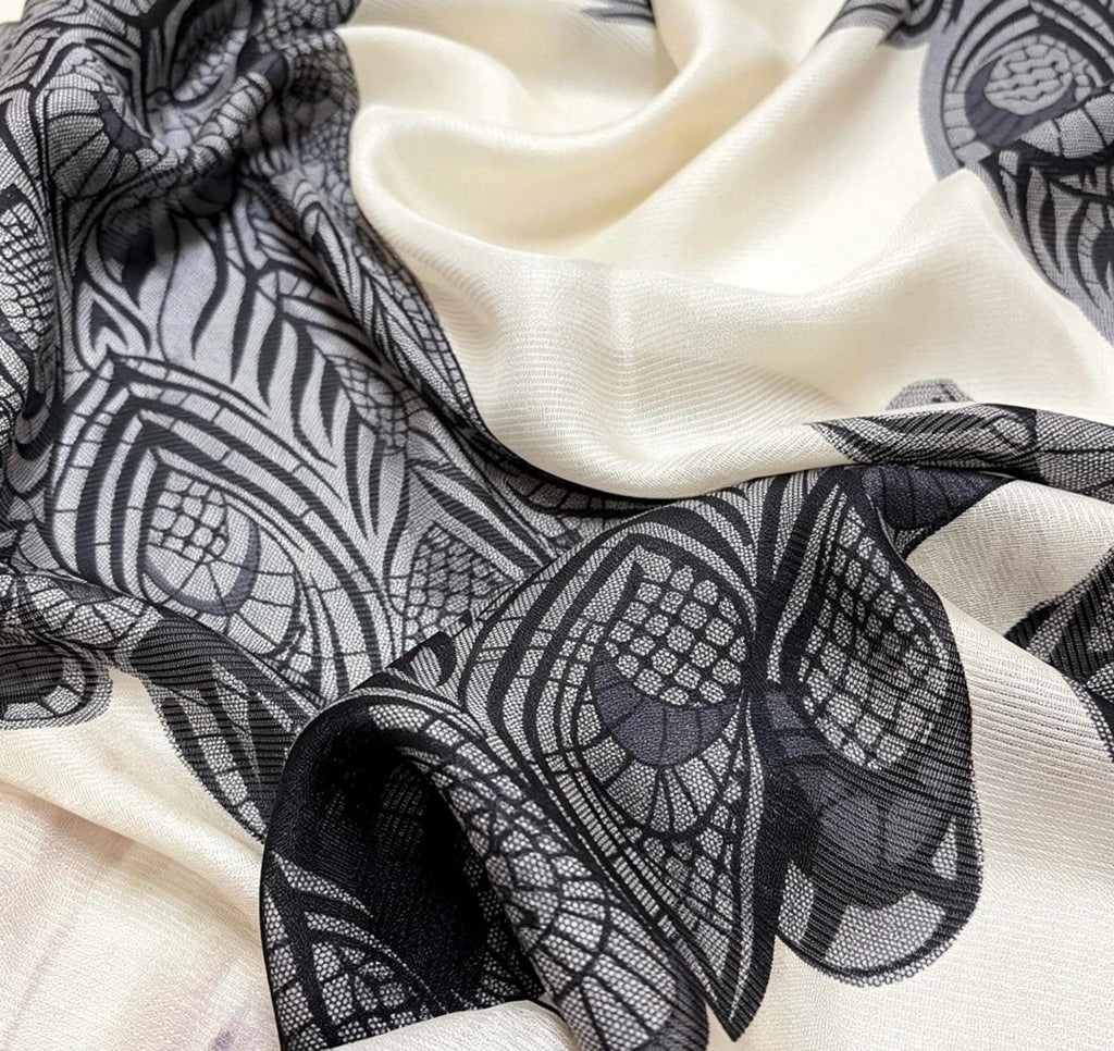 100% Silk Wool Scarf 42"x42" 108x108cm, Elegant Xili Silk Scarf for Women, Versatile Mulberry Silk Shawl, Lightweight Sun Protection Wrap