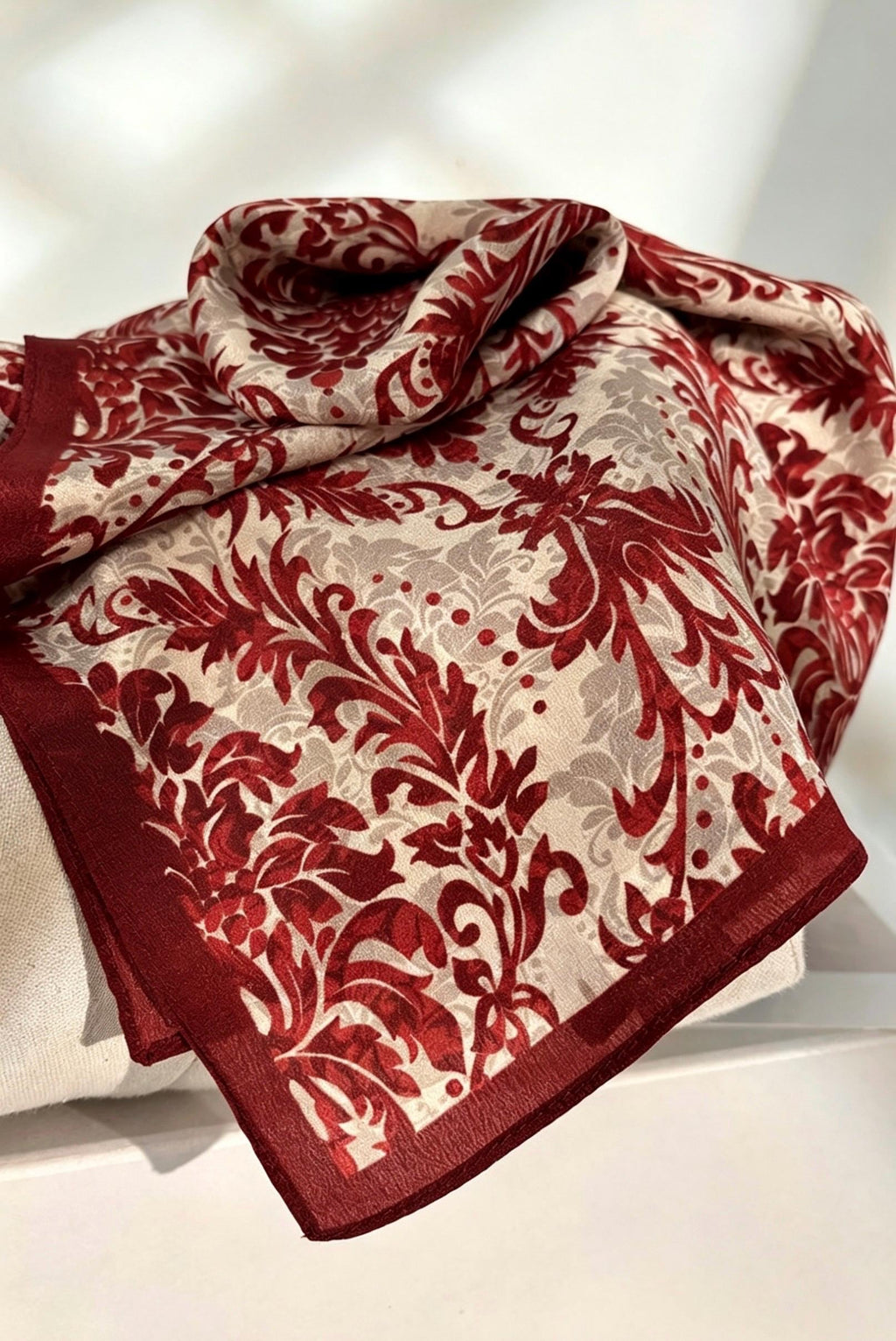 100% Mulberry Silk Scarf 26x26" 65x65CM, Master Classical Art Print, Silk Crepe de Chine Square Scarf, Elegant Artistic Neck Scarf for Women