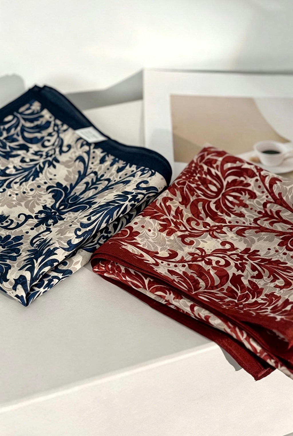 100% Mulberry Silk Scarf 26x26" 65x65CM, Master Classical Art Print, Silk Crepe de Chine Square Scarf, Elegant Artistic Neck Scarf for Women