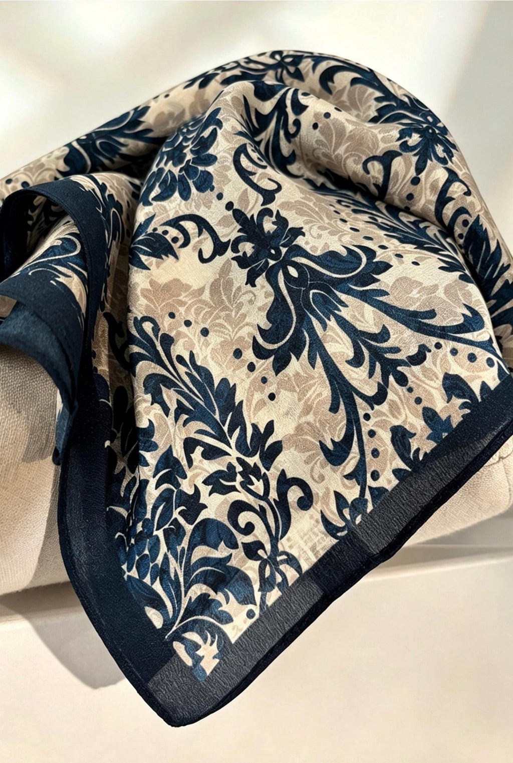 100% Mulberry Silk Scarf 26x26" 65x65CM, Master Classical Art Print, Silk Crepe de Chine Square Scarf, Elegant Artistic Neck Scarf for Women