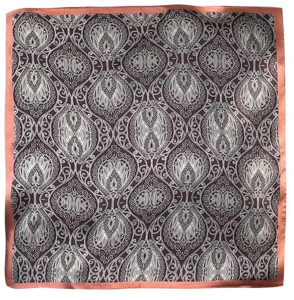 100% Mulberry Silk Scarf 21"x21" 53x53cm, Vintage Silk Neckerchief, Elegant Floral Square Scarf for Women, Retro Hair Bandana, Gift for Her