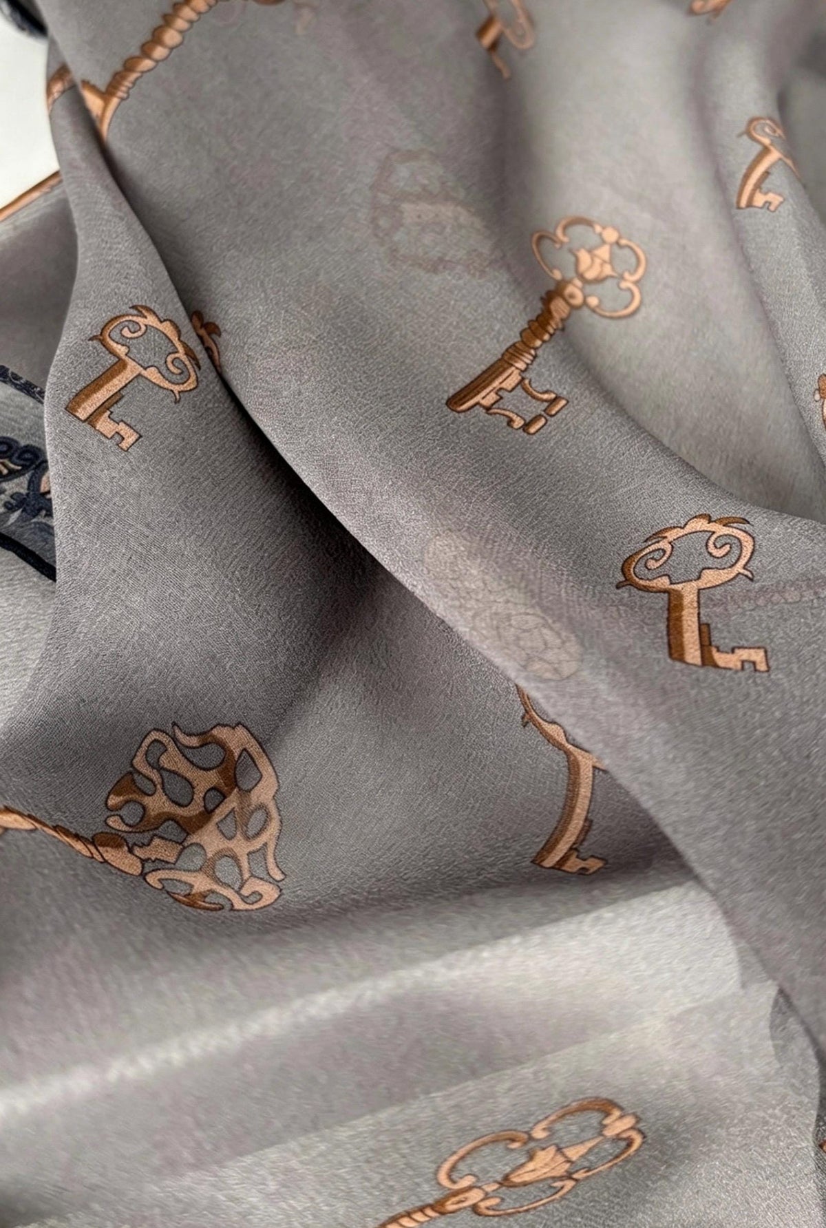 100% Mulberry Silk Scarf 26"x26" 65x65CM Morandi Gray Georgette Silk Square Scarf, Multifunctional Luxury Neck Neckerchief, Gift for Her