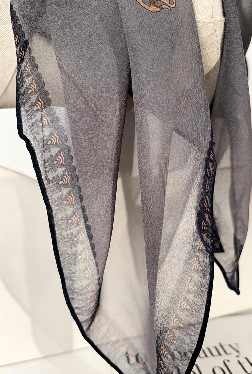 100% Mulberry Silk Scarf 26"x26" 65x65CM Morandi Gray Georgette Silk Square Scarf, Multifunctional Luxury Neck Neckerchief, Gift for Her