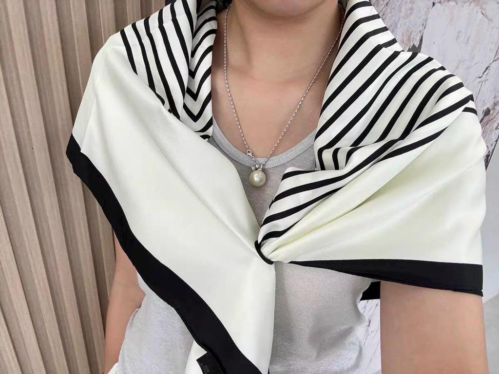 100% Mulberry Silk Scarf 35x35" 90x90CM, 16 Momme Silk Crepe de Chine, Hand Rolled Edge, Luxury Floral Shawl, Large Square Wrap,Gift for Her