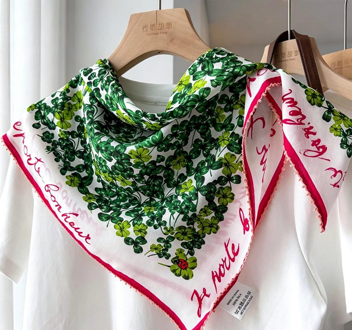 100% Mulberry Silk Scarf 26x26" 65x65CM, Summer Pastoral Hand Rolled Silk Crepe De Chine Square Scarf, Floral Silk Neck Scarf, Gift for Her