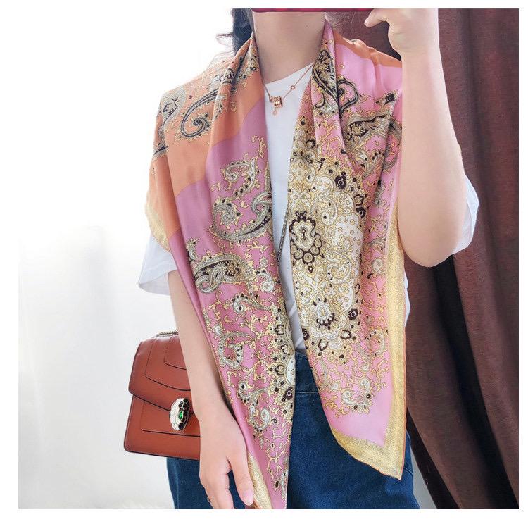 100% Mulberry Silk Scarf 43"x43" 110x110CM, Vintage Equestrian Knight Silk Shawl, Luxury Haze Blue Silk Satin Square, Gift for Her