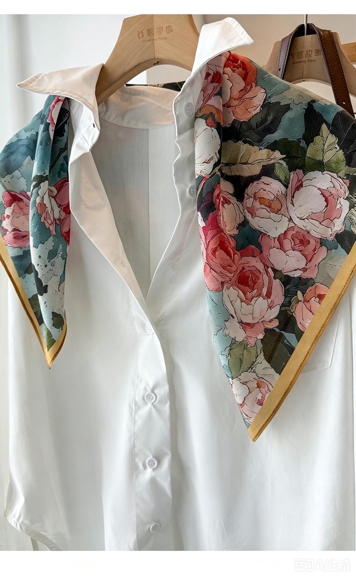 100% Mulberry Silk Scarf 26"x26" 65x65CM, Dreamy Rose Chapter Crêpe de Chine Square Scarf, Luxury Ice Blue Neck Head Scarf, Gift for Her