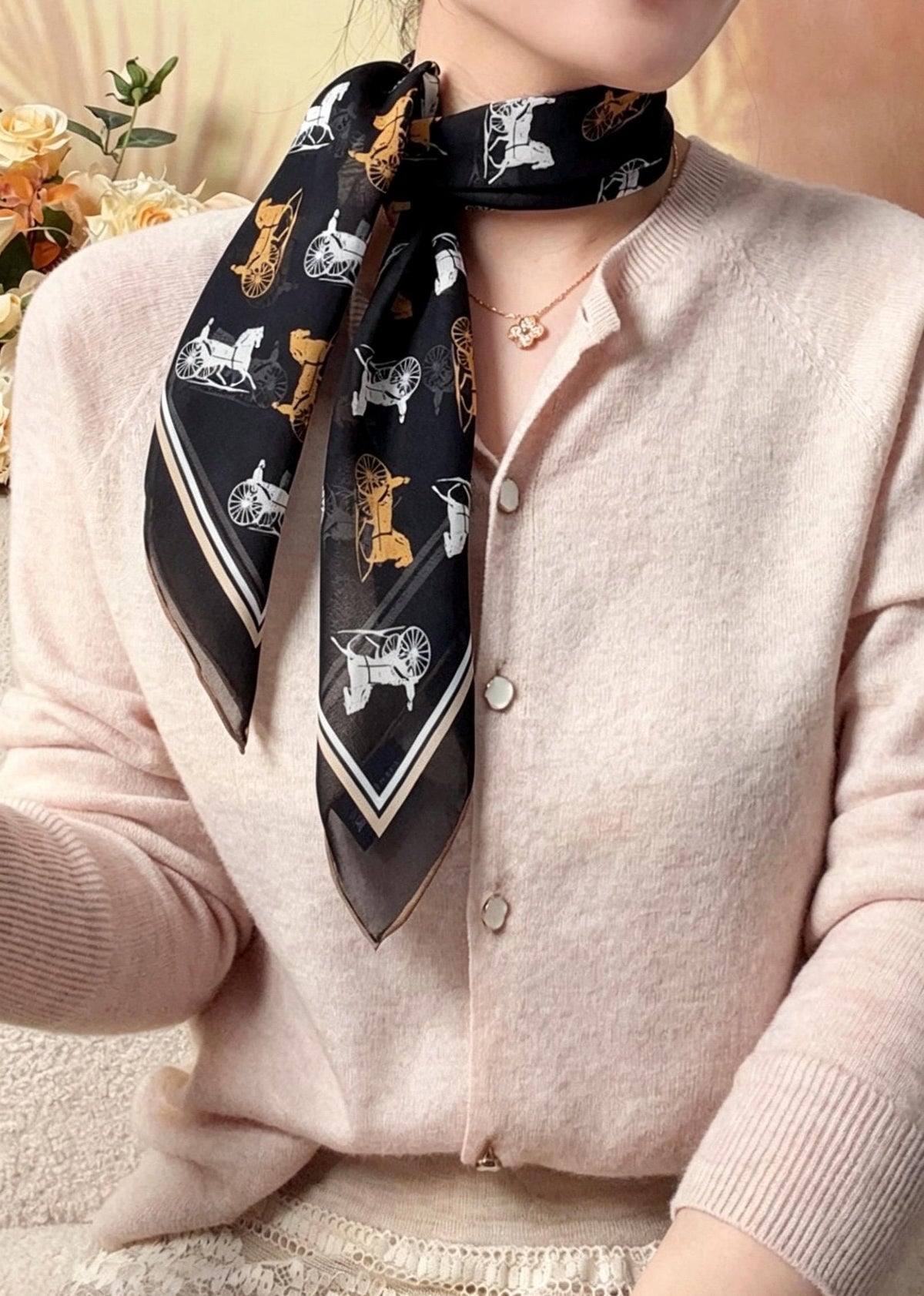 100% Mulberry Silk Scarf 26"x26" 65x65CM, Elegant Georgette Square Scarf, Gentle Aesthetic Neck Neckerchief, Quiet Luxury Spring Summer Gift