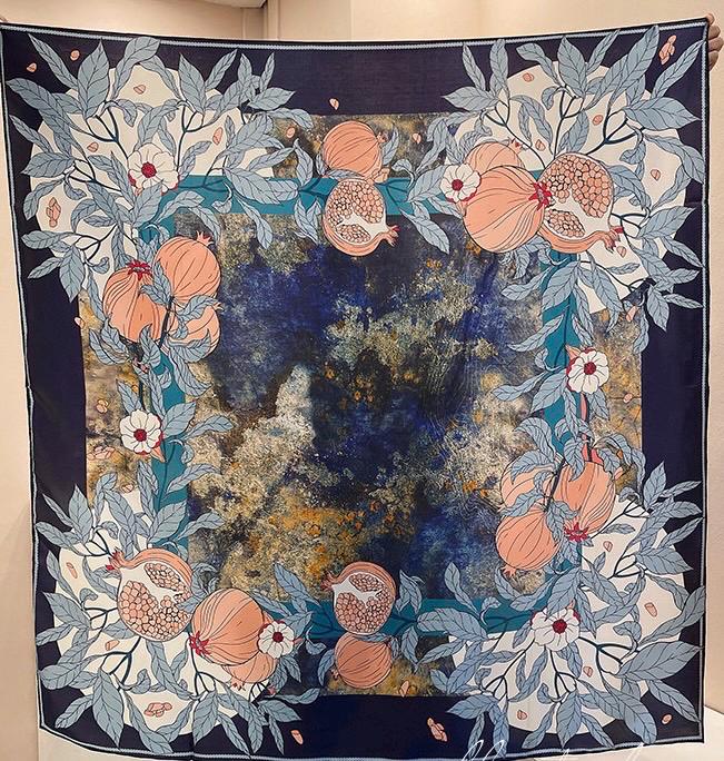 100% Mulberry Silk Scarf 43"x43" 110x110CM, Large Square Scarf Women, Satin Silk Shawl Wrap, Horse Print Silk Scarf, Premium Neck Scarf