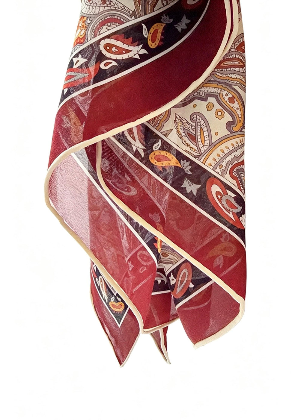100% Mulberry Silk Scarf 41"x41" 105x105cm, Burgundy Wine Red Large Square Georgette Shawl Wrap, Elegant Quiet Luxury Gift for Her