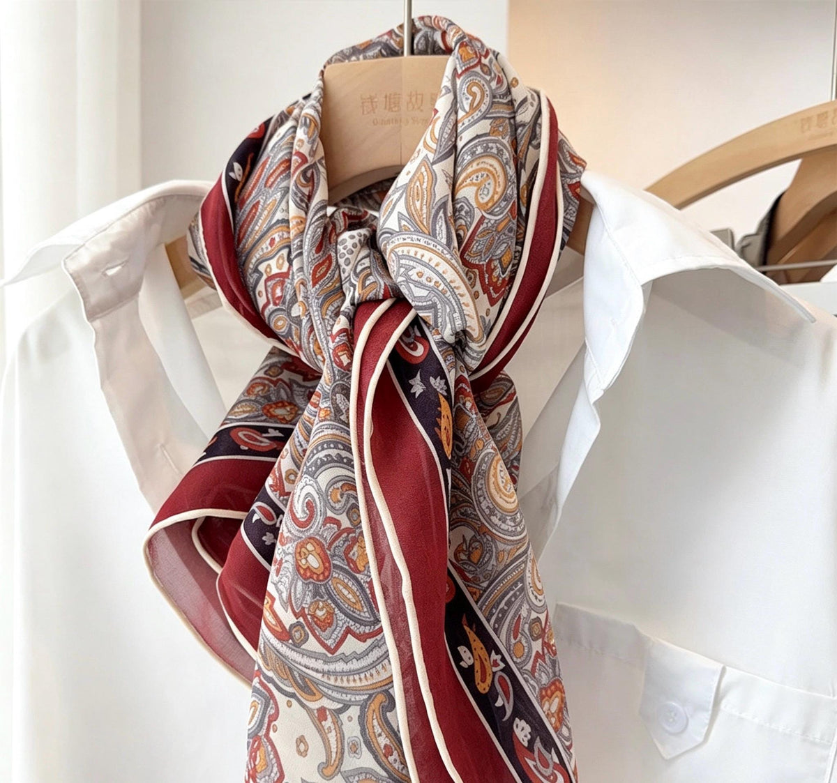 100% Mulberry Silk Scarf 41"x41" 105x105cm, Burgundy Wine Red Large Square Georgette Shawl Wrap, Elegant Quiet Luxury Gift for Her