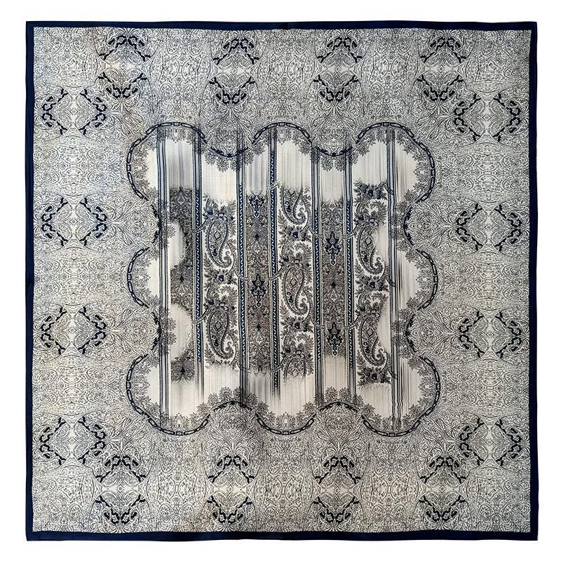 100% Mulberry Silk Scarf 25"x25" 65x65cm, Quiet Luxury Grey Silk Bandana, Elegant Old Money Neck Scarf, Sophisticated Intellectual Gift