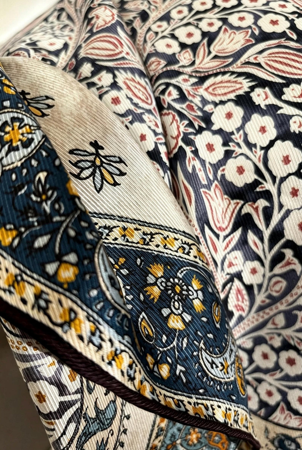 100% Mulberry Silk Scarf 26”x26” 35"x35" | Classic Paisley Square Headscarf, Elegant Vintage Neckerchief, Quiet Luxury Silk Shawl Gift