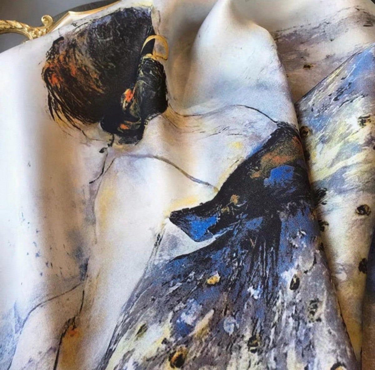 Wrapwhisper 100% Mulberry Silk Scarf 26"x26" 65x65CM, Elegant Ballerina Print Silk Square Scarf, Silk Hair Wrap Neck Head Scarf Gift