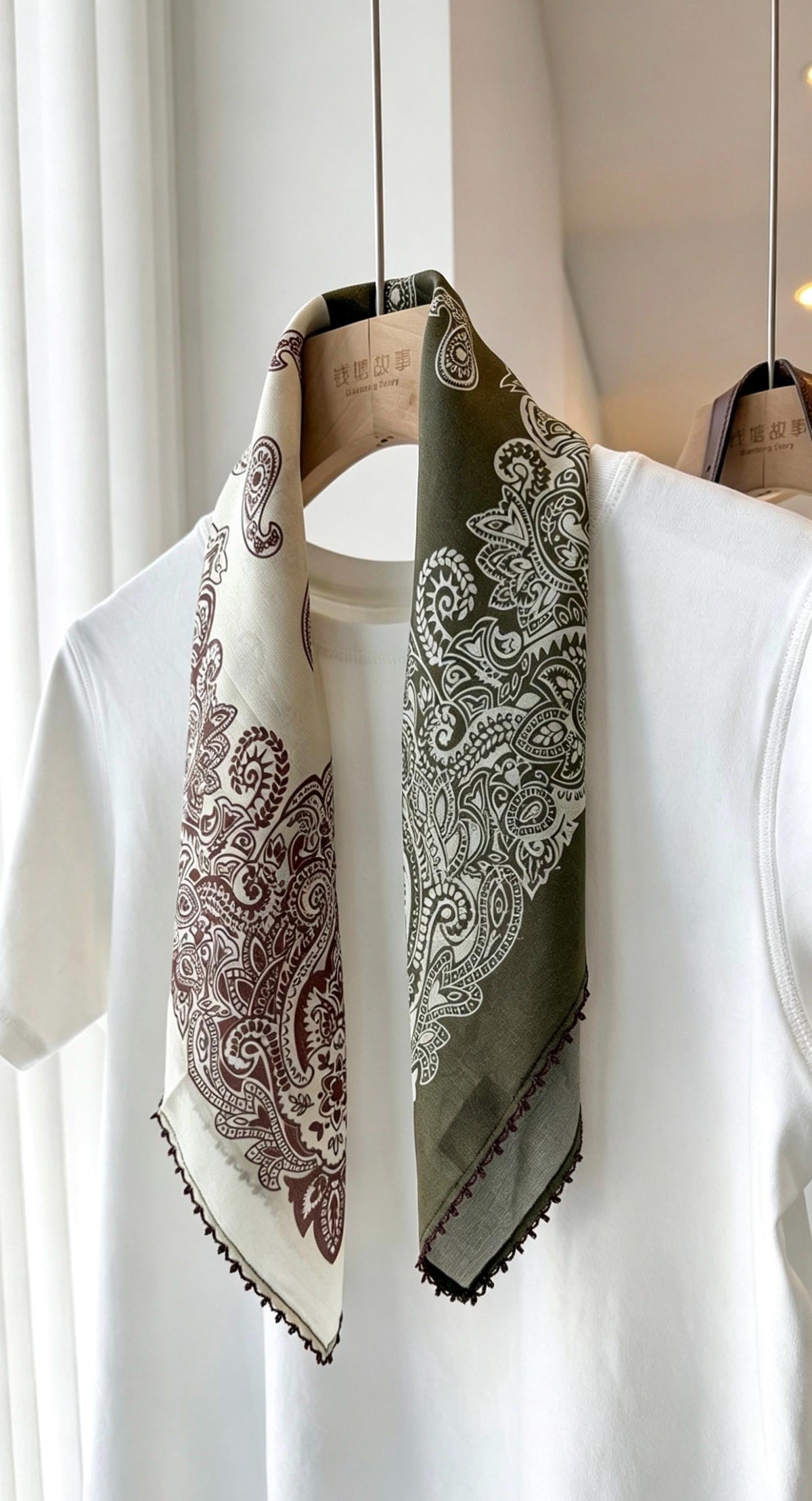 100% Mulberry Silk Scarf 26"x26" 65x65CM, Classic Olive Forest Print Silk Crepe De Chine Square Scarf, Luxury Hair Wrap Neck Scarf Gift