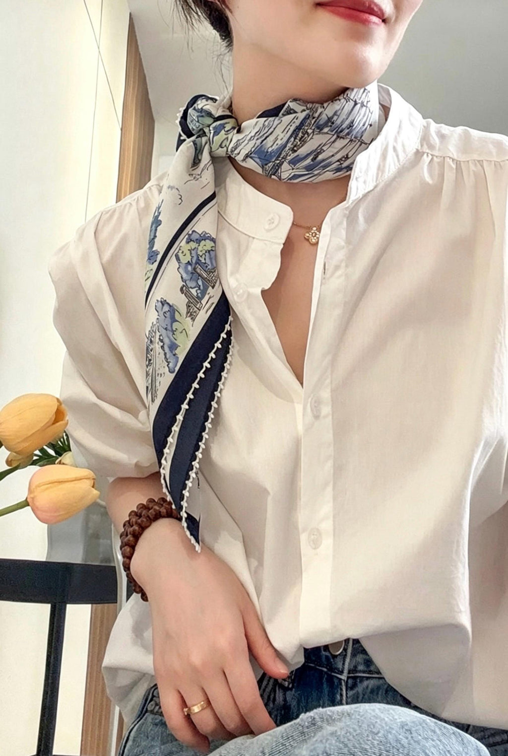 100% Mulberry Silk Scarf 26"x26" 65x65CM, Nautical Logbook Maritime Map Square Scarf, Hand Rolled Edge Crepe de Chine Neck Handkerchief Gift