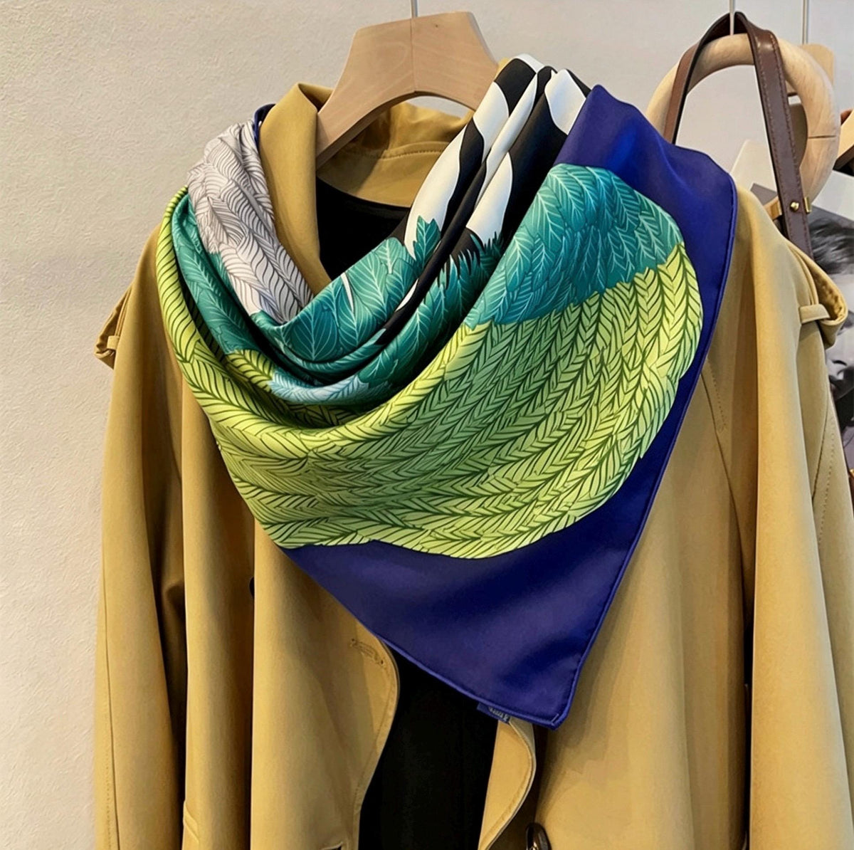 100% Mulberry Silk Scarf 35"x35" 90x90CM, Luxury Teal Green Silk Twill Square Scarf, Reusable Turquoise Hair Wrap, Premium Gift for Her