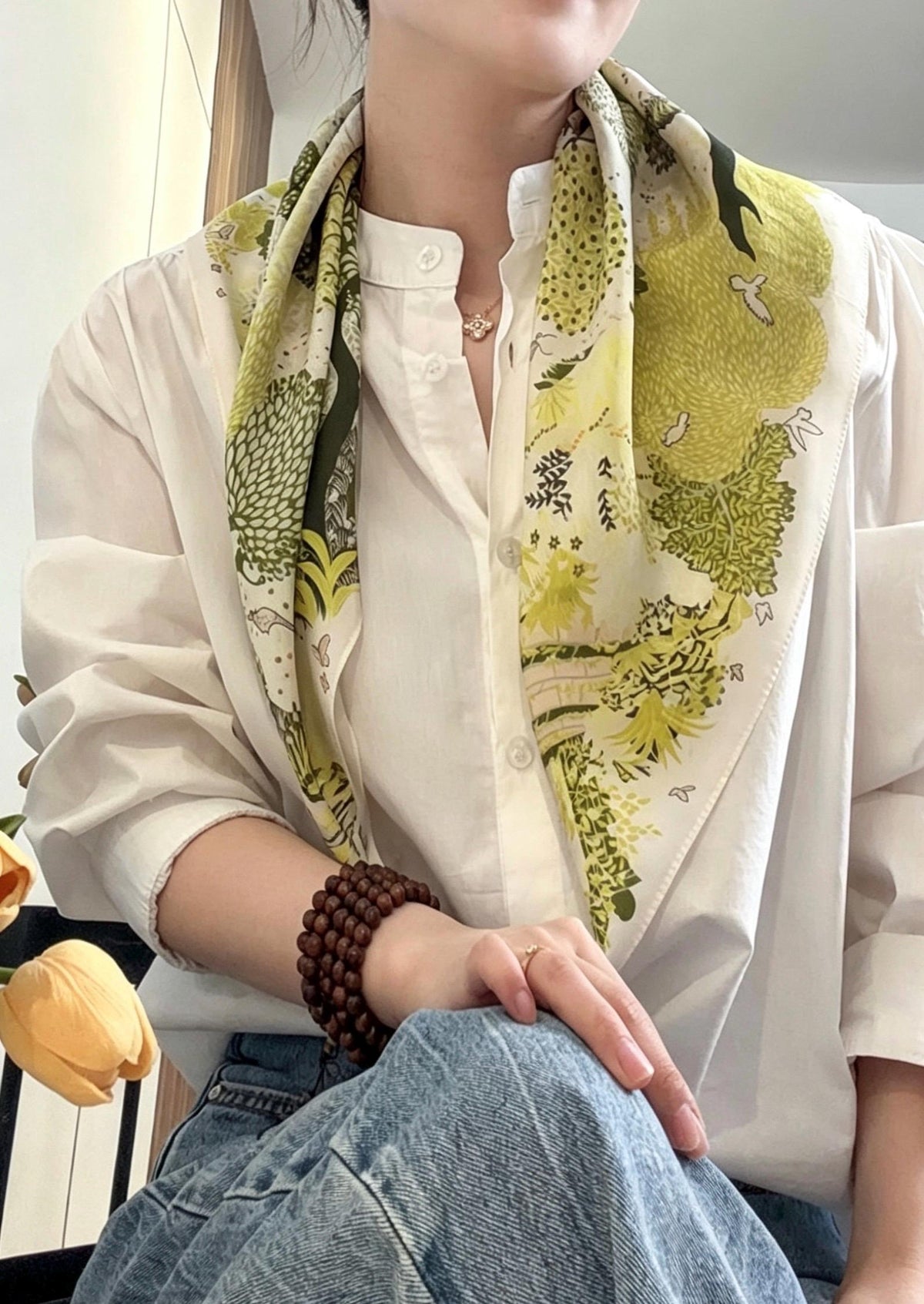 100% Mulberry Silk Scarf 26"x26" 65x65CM Sage Green Silk Crepe de Chine Scarf Spring Summer Hair Neck Scarf Luxury Elegant Head Scarf