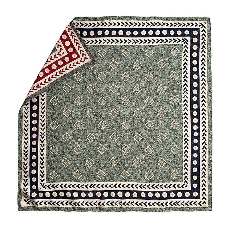 100% Mulberry Silk Scarf 27"x27" 68x68cm, Elegant Retro Twill Silk Shawl for Women, Vintage Spring Autumn Double Sided Head Scarf Gift