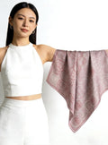 100% Mulberry Silk Scarf 26"x26" 65x65CM Gentle Pink Camellia Kerchief, Elegant Spring Summer Neck Scarf, Square Bandana Hair Wrap Gift
