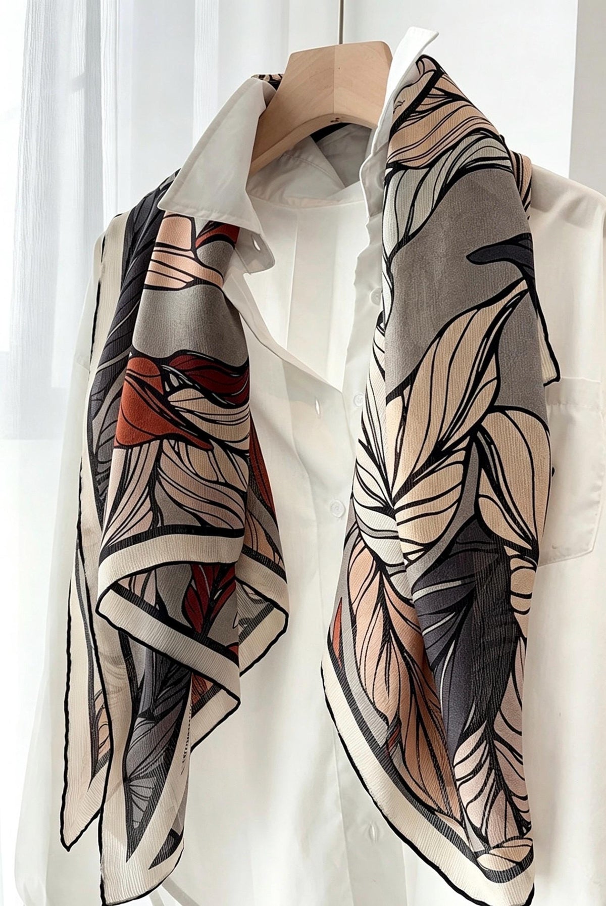 100% Mulberry Silk Scarf 42"x42" 108x108cm, Premium Sheer Silk Chiffon Shawl, Luxury Elegant Wrap, Intellectual Statement Gift