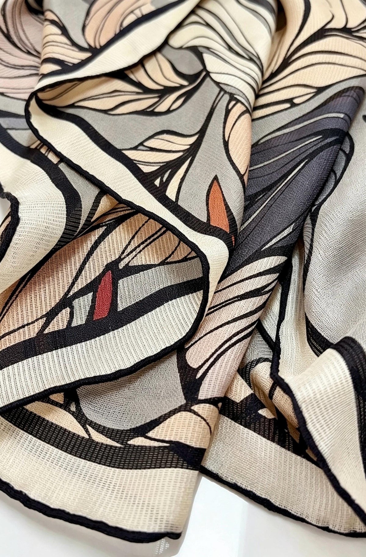 100% Mulberry Silk Scarf 42"x42" 108x108cm, Premium Sheer Silk Chiffon Shawl, Luxury Elegant Wrap, Intellectual Statement Gift