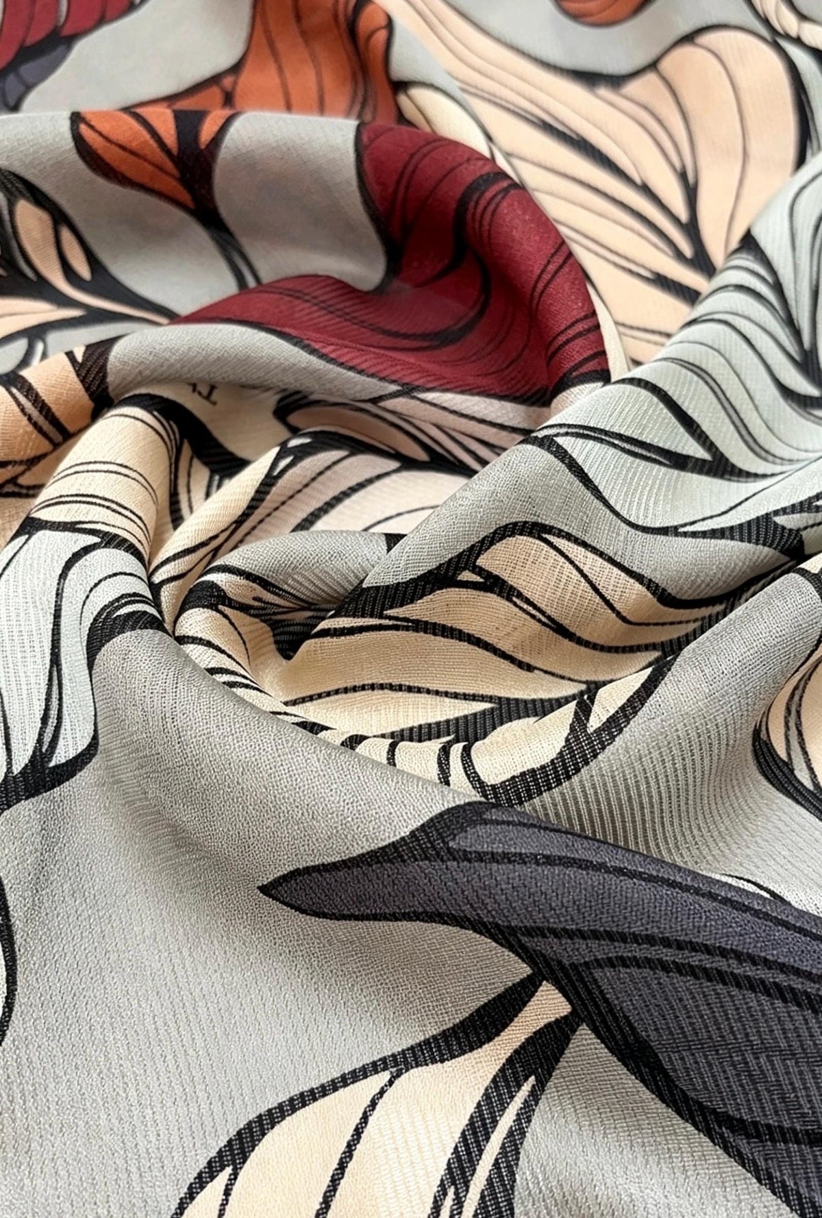 100% Mulberry Silk Scarf 42"x42" 108x108cm, Premium Sheer Silk Chiffon Shawl, Luxury Elegant Wrap, Intellectual Statement Gift