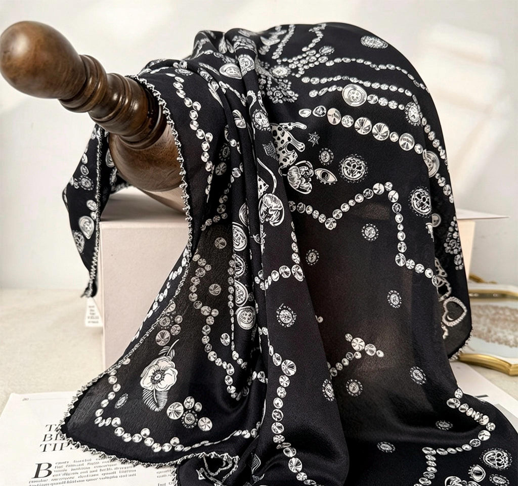 100% Mulberry Silk Scarf 26"x26" 65x65cm, Old Money Bandana Paisley Square Neckerchief, Vintage Aesthetic Hair Scarf Luxury Gift for Her