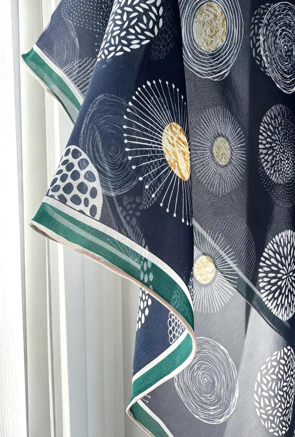 100% Mulberry Silk Scarf 26"x26" 65x65CM, Quiet Luxury Serene Blue Silk Georgette Square Scarf, Sheer Misty Blue Neckerchief