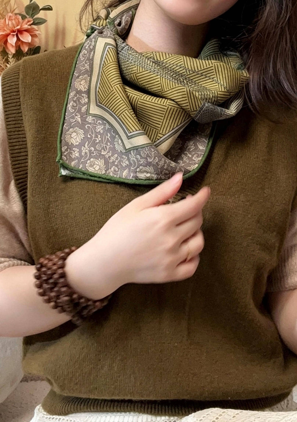 100% Mulberry Silk 27"x27" 68x68cm, Vintage Emerald Green Luxury Silk Square Bandana, Elegant Spring Shawl Neck Warmer