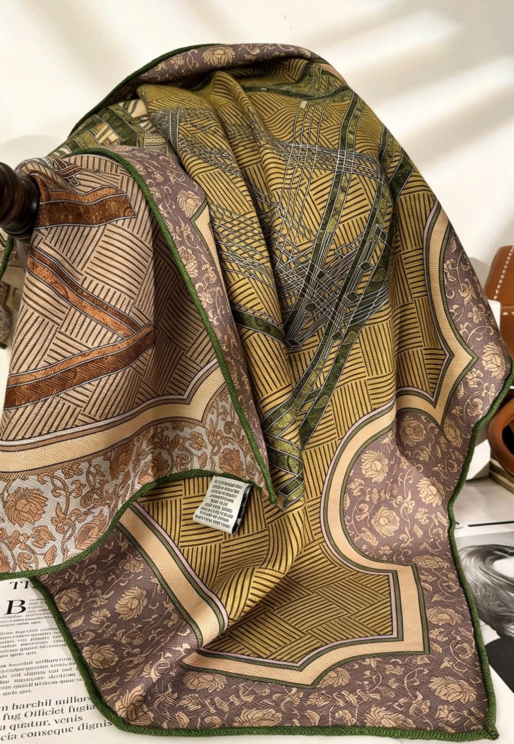 Silk Wool Blend Scarf 27"x27" 68x68cm, Vintage Emerald Green Luxury Silk Wool Blend Square Bandana, Elegant Spring Shawl Neck Warmer