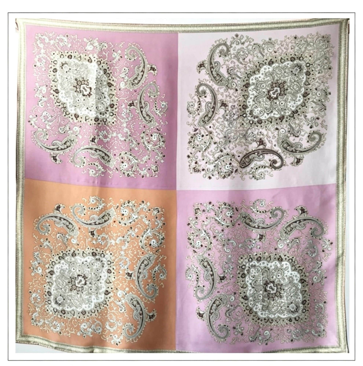 100% Mulberry Silk Scarf 43"x43" 110x110CM, Vintage Equestrian Knight Silk Shawl, Luxury Haze Blue Silk Satin Square, Gift for Her