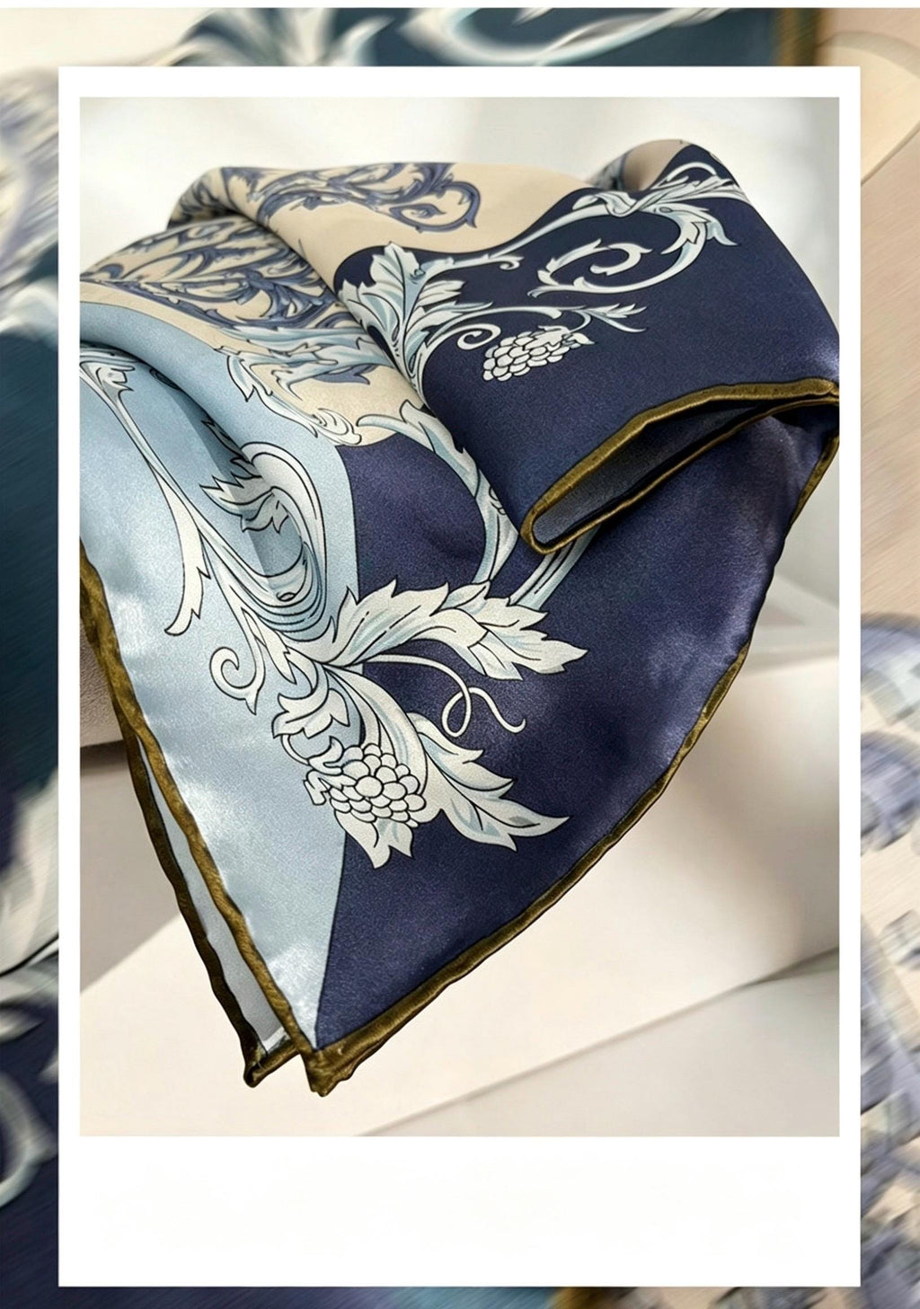 100% Mulberry Silk Scarf 42"x42" 108x108CM, Elegant Four-Grid Patchwork Square Scarf, Multifunctional Sun Protection Shawl, Gift for Her