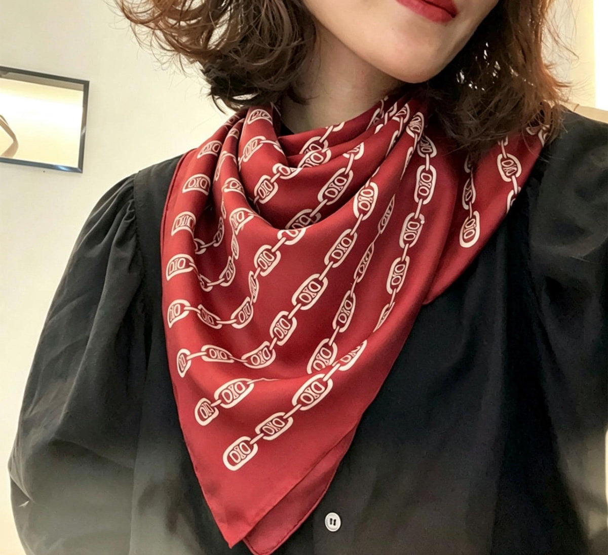 100% Mulberry Silk Scarf 35"x35" 88x88cm, Burgundy Silk Twill Square Scarf, Luxury Head Scarf, Elegant Neck Scarf Shawl, Gift for Her