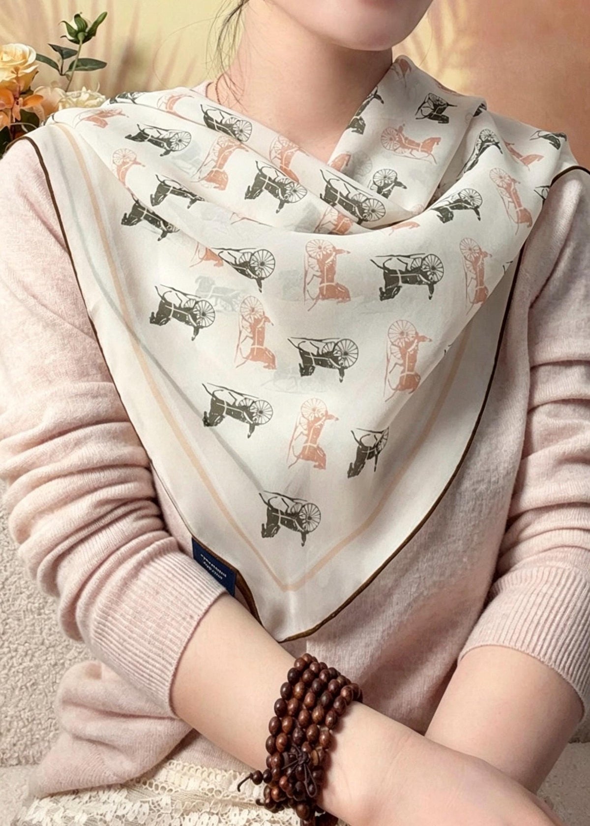 100% Mulberry Silk Scarf 26"x26" 65x65CM, Elegant Georgette Square Scarf, Gentle Aesthetic Neck Neckerchief, Quiet Luxury Spring Summer Gift