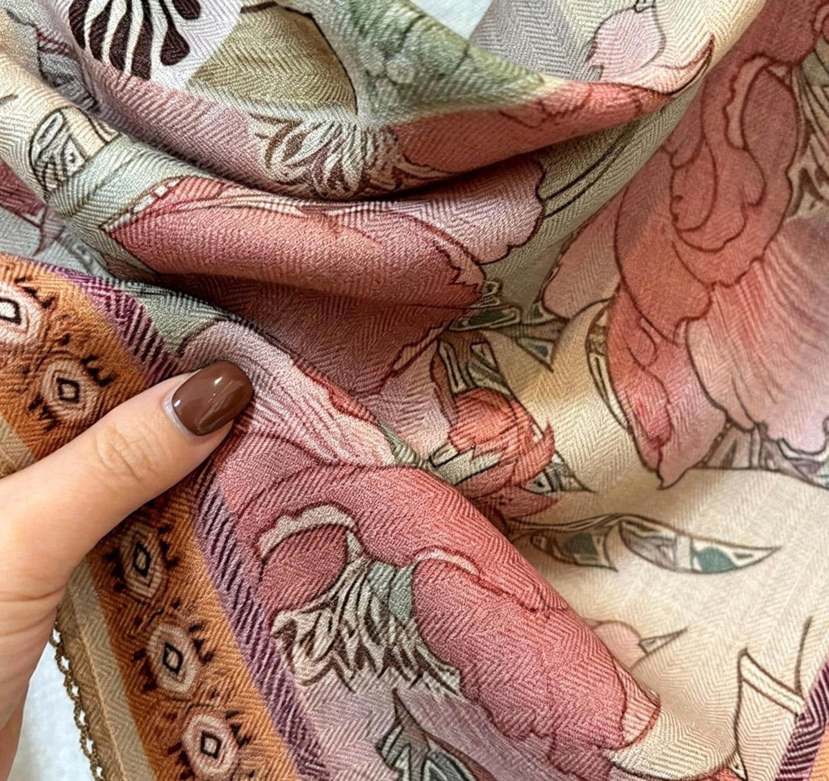 100% Mulberry Silk Scarf 27"x27" 68x68cm, Luxury Lotus Pink Silk Wool Blend Scarf, Elegant Spring Neckwear, Chic French Silk Square
