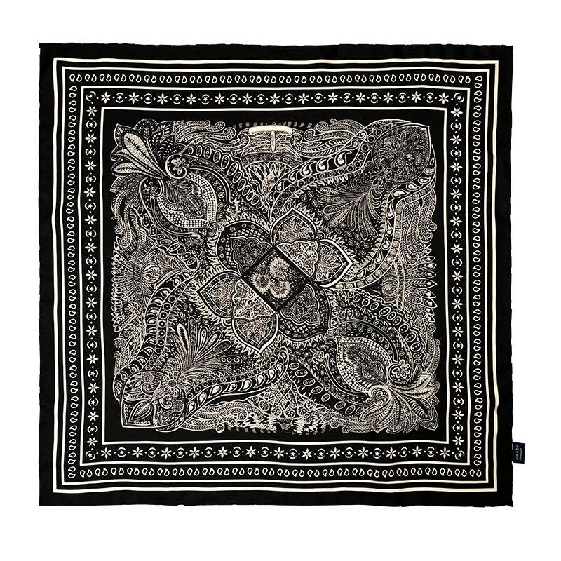 100% Mulberry Silk Scarf 27"x27" 68x68cm, Heavy Twill Silk Neckerchief, Luxury Royal Garden Floral Hair Scarf, Premium Gift for Her Wrap