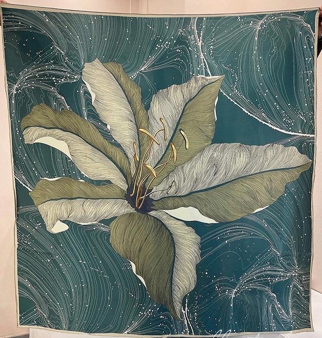 100% Mulberry Silk Scarf 43"x43" 110x110CM, Large Square Scarf Women, Satin Silk Shawl Wrap, Horse Print Silk Scarf, Premium Neck Scarf