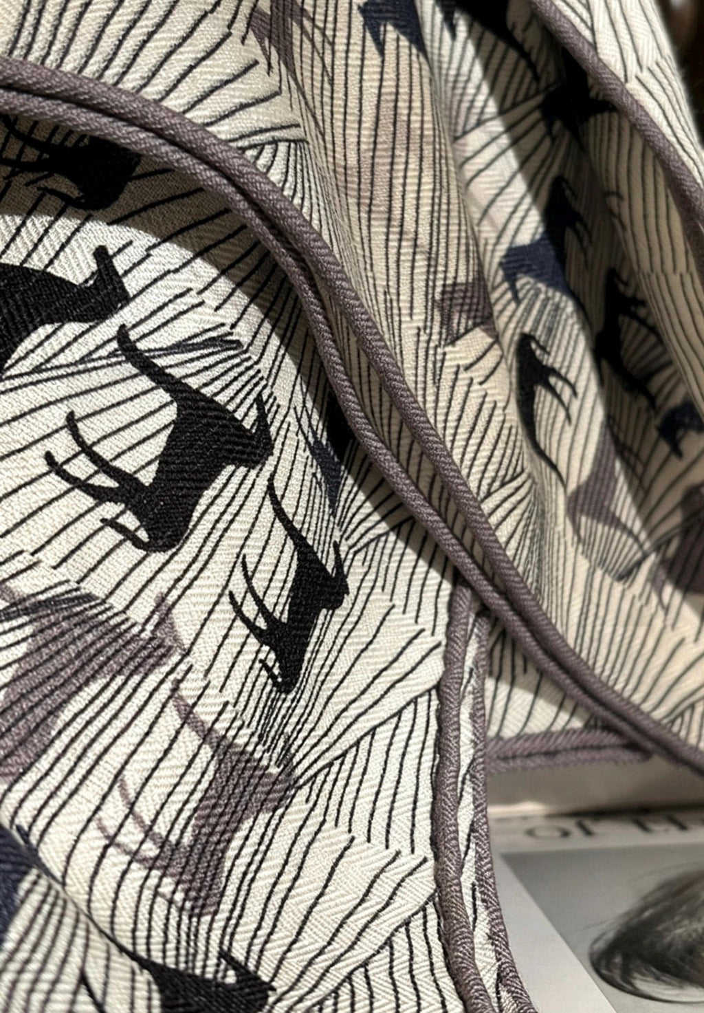 100% Mulberry Silk Scarf 53"x53" 135x135cm, Luxury Gray Equestrian Silk Wool Scarf, Blue Gray Horse Print Shawl, Winter Warm Wrap Gift