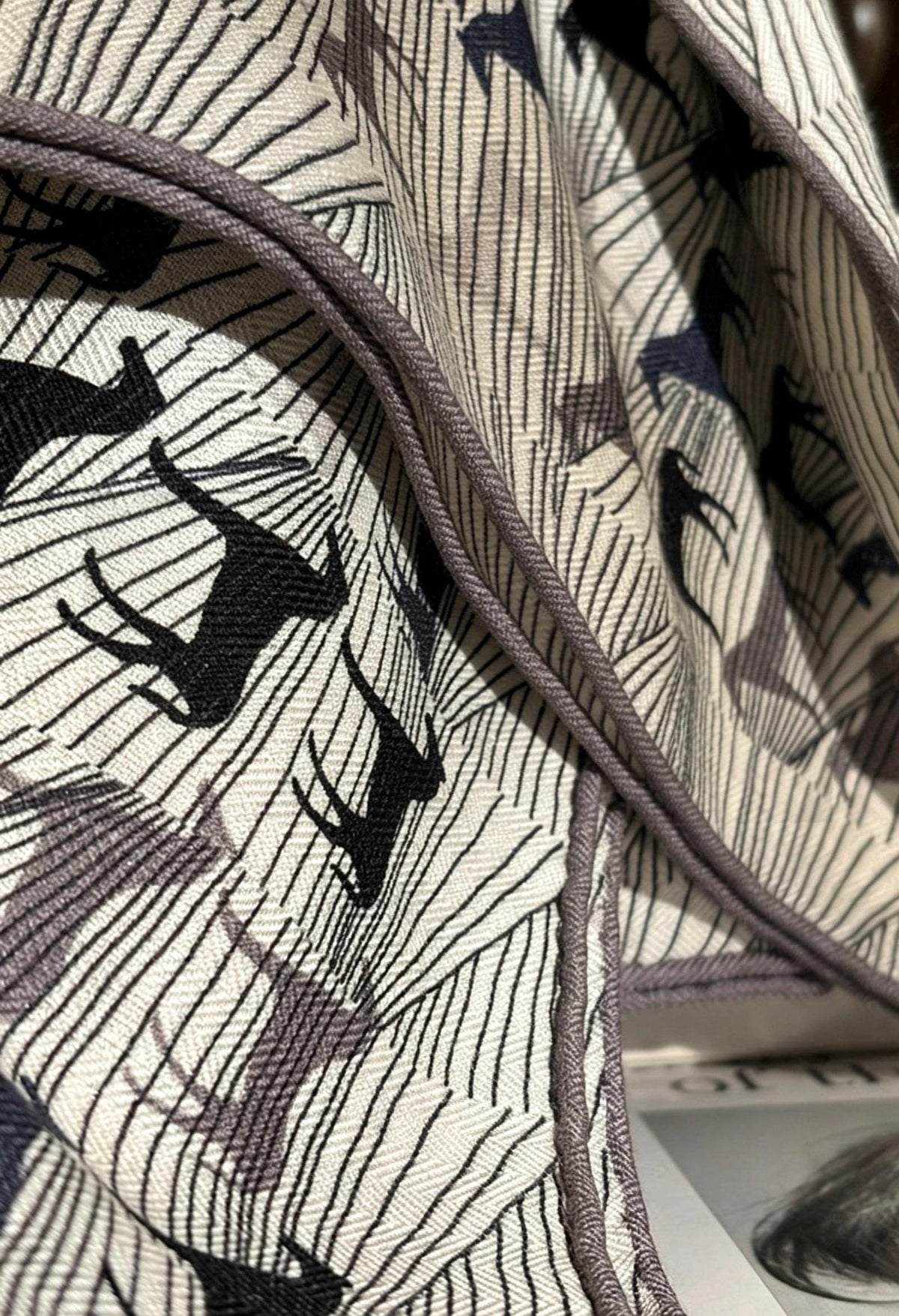 100% Mulberry Silk Scarf 53"x53" 135x135cm, Luxury Gray Equestrian Silk Wool Scarf, Blue Gray Horse Print Shawl, Winter Warm Wrap Gift