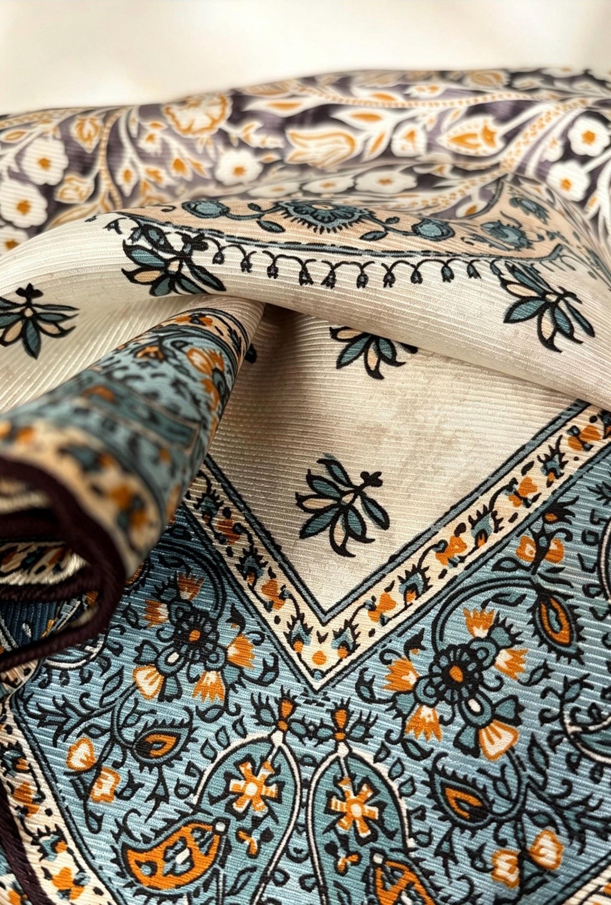 100% Mulberry Silk Scarf 26”x26” 35"x35" | Classic Paisley Square Headscarf, Elegant Vintage Neckerchief, Quiet Luxury Silk Shawl Gift