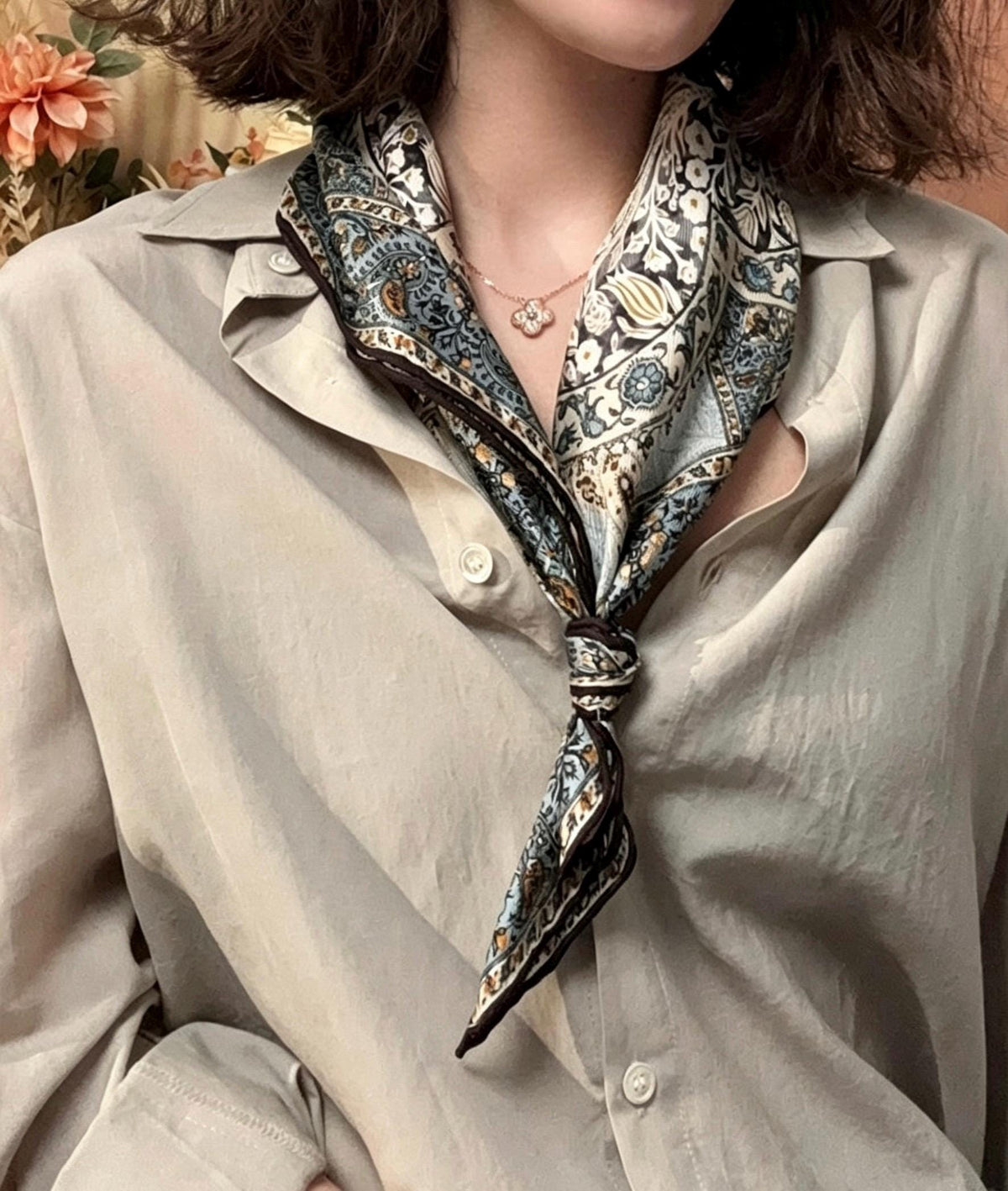 100% Mulberry Silk Scarf 26”x26” 35"x35" | Classic Paisley Square Headscarf, Elegant Vintage Neckerchief, Quiet Luxury Silk Shawl Gift