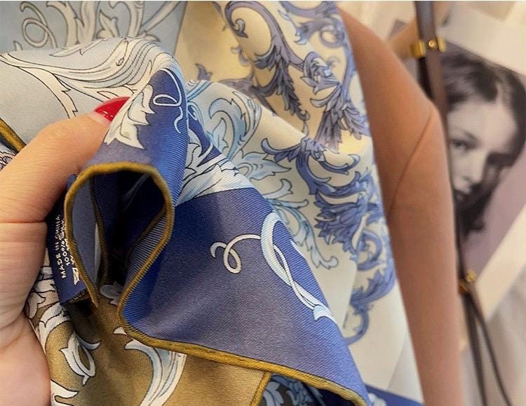 100% Mulberry Silk Scarf 35x35" 90x90CM, 14mm Silk Twill Square Scarf, Soft Aesthetic Elegant Shawl Wrap, Luxury Minimalist Gift for Her